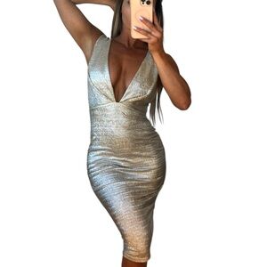 Elegant Silver Sleeveless Dress